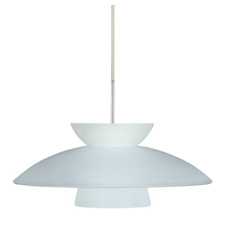 Besa Lighting Trilo 15 Cord Pendant, Frost, Satin Nickel Finish, 1x9W LED 1JT-451325-LED-SN